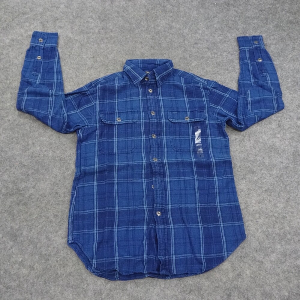 Ralph Lauren Button Up Shirt Womens Small Relaxed Fit Indigo Blue Cotton B